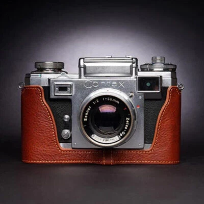 Genuine Real Leather Half Camera Case Bag Cover for ZEISS IKON CONTAX iiiA IIA - Image 1 of 4