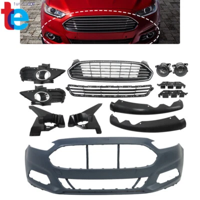 Front Bumper Cover & Grill W/ Fog Light Covers For 2013-2016 Ford Fusion Foto 1 de 4