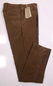 Pantalones Incotex Marrón Algodón Pana Calce Ajustado Envejecido Botón-Fly 31x32 ¡Nuevos! - Imagen 1 de 10