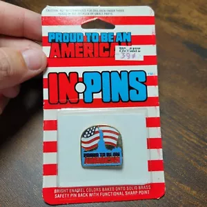 Proud to be an American Pin In-Pin New Old Stock Flag and Statue of Liberty Pin - Picture 1 of 5
