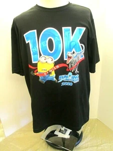 Running Universal Orlando 2020 10K Finish Minion Men's XL Black Tee Shirt NEW - Picture 1 of 6