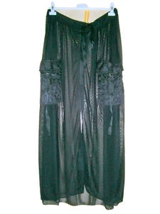 TREDY SCHWARZER TÜLLROCK MAXI-ROCK CARGO-TASCHEN 42-48 NEU mit ETIKETT - Bild 1 von 9