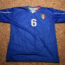 Italy National Team Roma De Rossi 2010 Blue Soccer Replica Jersey Small Italia
