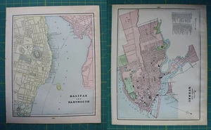 Dartmouth Quebec Canada Vintage Original 1899 Cram's World Atlas Map Lot - Picture 1 of 9
