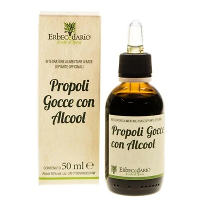 ERBECEDARIO Propoli Gocce Con Alcool, Per la Gola Sol. Idroalcolica Propoli 30%, 50ml