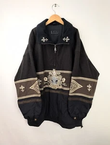 VINTAGE BOGNER Men's Sz M Brown Pullover Ski Zip Jacket Wool Shell - Picture 1 of 9