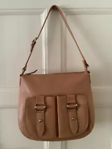 JANE SHILTON LIGHT TAN LEATHER LARGE SHOULDER HOBO HANDBAG - Picture 1 of 12