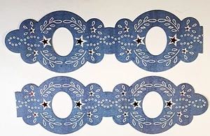 Retro Americana Patriotic Foil Accent K&Company 4 Pcs -  6" x 1-7/8"  Stickers - Picture 1 of 1