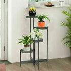 2-4 Tiers Plant Stand Swivel Outdoor Indoor Metal/ Wood Flower Shelf Rack Garden