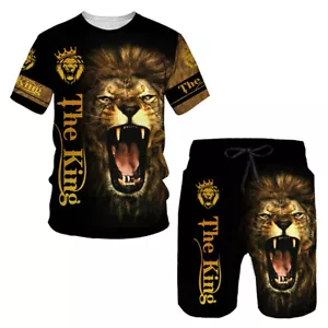 JUST ARRIVED....African Lion print Short Set ,Holiday, sports..Size.. M - Picture 1 of 1