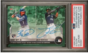Bobby Witt Jr. RC / Julio Rodriguez RC 2022 Topps NOW 833A On-Card Autos PSA 10 - Picture 1 of 2