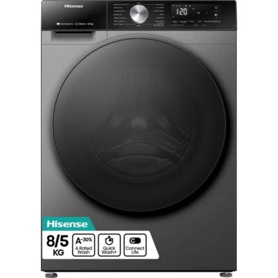 Hisense WD3S8043BT3 Free Standing Washer Dryer 8Kg 1400 rpm Titanium D Rated - Image 1 of 4