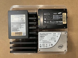 Lot 20! Gemischte Marken 120Gb 2,5" SATA 6Gb/s SSD Solid State Drives - Bild 1 von 3