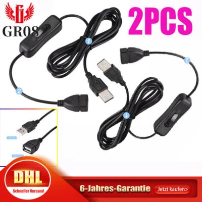 USB Kabel ein/aus schalter Set stromkabel für LED Streifen Schreibtischlampen - Bild 1 von 4