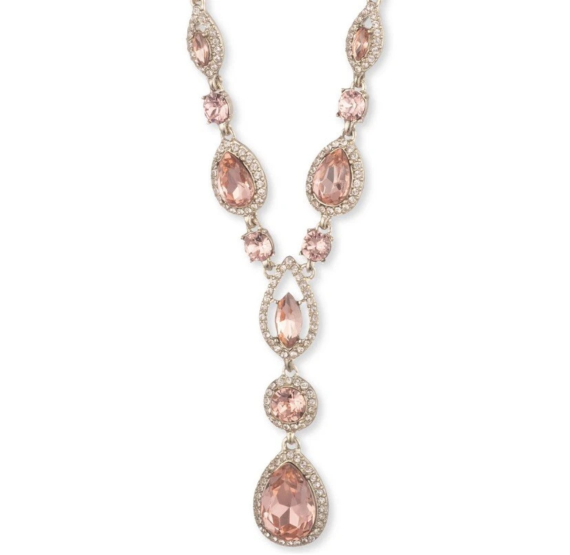 $78 Collar Givenchy Tono Oro Melocotón Cristal Lariat 16 Plus 3" Q169 Foto 1 de 1