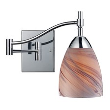 Elk lighting Celina 1 Light Swingarm In Polished Chrome And Creme Glass