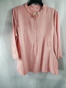 BÃ¡sico three-Quarter Sleeve Pocket Button-Front Top Size L - Picture 1 of 3