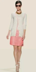 Per Se Genuine Leather coral Skirt Sz 6 New Retail $795.00 - Picture 1 of 1
