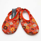 Snoozies Women's Stretch Comfort Skinnies Orange Daisies Slippers Size 7/8