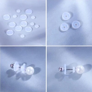 60Pcs Plastic Disc Pads Stabilize Earlobe Support Patches Clear Piercing Disc - Picture 1 of 11