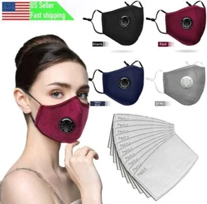 Fashion Cotton Face Mask Washable Reusable Activated Carbon USA - Picture 1 of 14