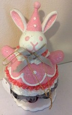 Katherine's Collection Retired Pink Bobble Bunny Rabbit Tabletop Display