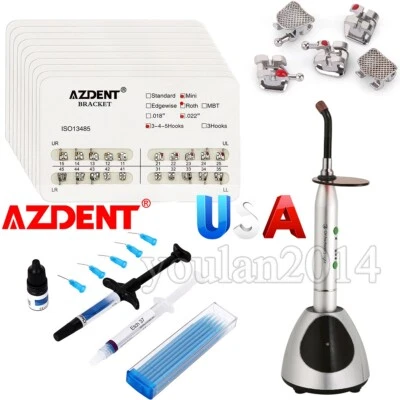 AZDENT Brackets Ortodoncia Dental Brackets Mini Roth 022/Kit Adhesivo Luz Cura Foto 1 de 4