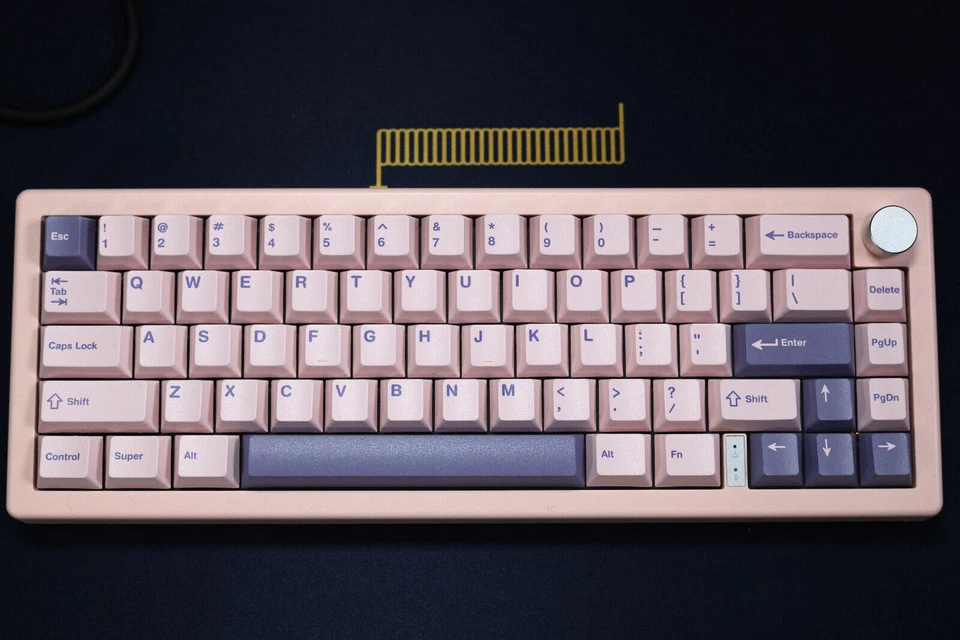 Thocky/Poppy Pink Custom GMK67 Keyboard | KTT Kang Linear | NK Blossom Keycaps - Image 1 of 4