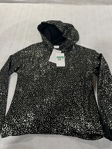 NWT Nike Sportswear Black and Silver Pullover Hoodie Girl's Size XL - Picture 1 of 4
