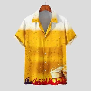 Fashion Digital Printing Short Sleeve Shirt for Men Plus Size Casual Wear Polyes - Picture 1 of 3