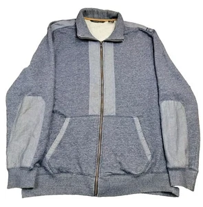 Sean John Men's XXL Gray Sweatshirt Full Zip Coat Long Sleeve Elbow Patches - Picture 1 of 11