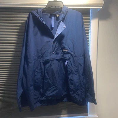 Patagonia Men’s Lightweight Pullover Hooded Rain Jacket Navy Size Large Nice - Image 1 of 4