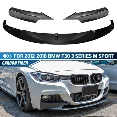 Carbon Fiber Front Bumper Lip Splitter For 2012-2018 BMW F30 M Sport - Image 1 of 4