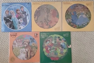 Walt Disney Picture Disc Lot Of 5 Lp's Mickey’s Christmas Carol FROZEN CINDERELL - Imagen 1 de 11
