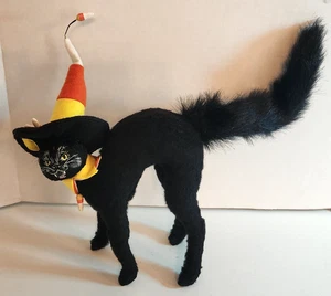 Annalee Halloween Gato Negro con Caramelo Maíz Sombrero-12" Alto 2009 - Imagen 1 de 9