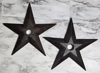 Juego de 2 candelabros estrella de hierro fundido velas de tapir decoración de pared marrón oscuro... Foto 1 de 4