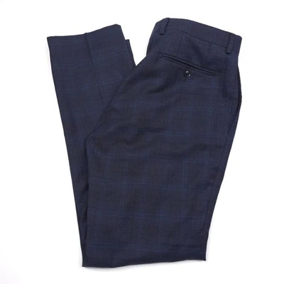 $190 Calvin Klein Jerome Azul Cuadros Calce Ajustado Lana Traje Pantalones Para Hombres Talla 34 X 30 Foto 1 de 4