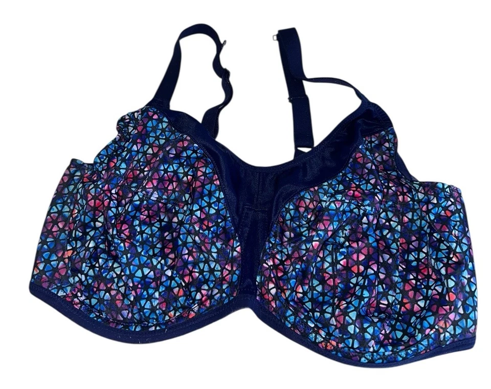 Elomi 8042 Energise Sports Bra 36H Navy Geometric Underwire - Image 1 of 4