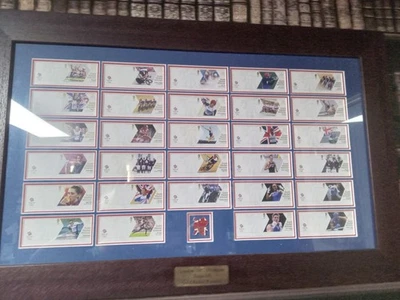 2012 Great Britain Gold Medal winners stamp commemoration framed souvenirs - Image 1 of 4