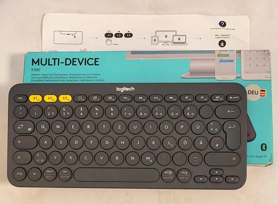 Logitech K380 kabellose Bluetooth Tastatur Multi-Device  QWERTZ -NEU- - Bild 1 von 1