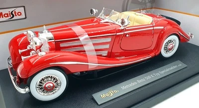 Maisto Scala 1/18 36862 - 1936 Mercedes Benz 500 K-Type Roadster - Rosso - Immagine 1 di 4