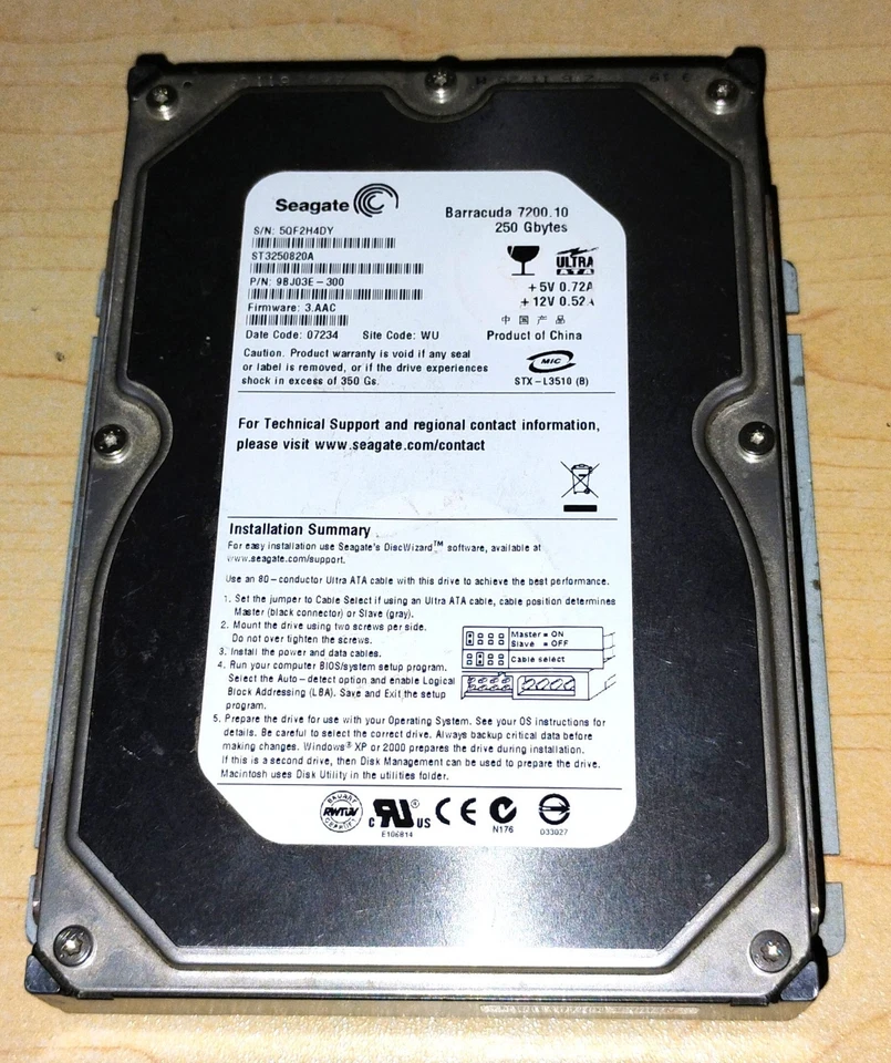 Seagate Barracuda HDD - 250GB! - Image 1 of 1