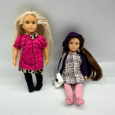 Battat Our Generation 6” Mini Doll Lot of 2 Blonde & Brunette - Image 1 of 4