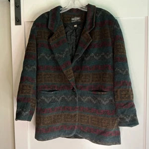 Chaqueta Blazer Braetan Southwest Mezcla Lana Azteca Mujer Grande Western Yellowstone - Imagen 1 de 4