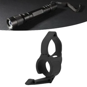 (Black)1in Flashlight Adapter Ring With Pocket Clip Flashlight Finger Releas GL - Picture 1 of 22