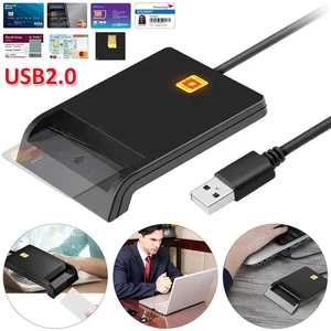 USB 2.0 Chipkartenleser Personalausweis Lesegerät Kartenleser für SIM ID Card DE - Bild 1 von 12