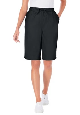 Pantalón corto de mezclilla con cordón talla grande Woman Within Foto 1 de 4