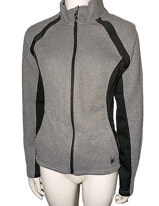 Chaqueta para mujer Spyder cremallera completa ajustada negra y gris talla pequeña - Imagen 1 de 6