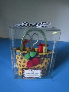 Vintage Mary Engelbreit Pincushion Handbag Purse Cherries Floral Dritz Notions - Picture 1 of 5