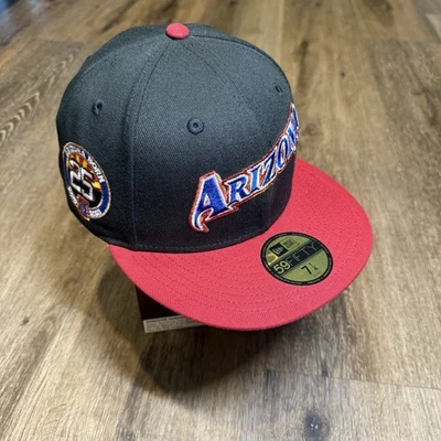 Hat Club Arizona Diamondbacks New Era Cap Black Red Copper Blue 7 1/4 59Fifty - Image 1 of 4